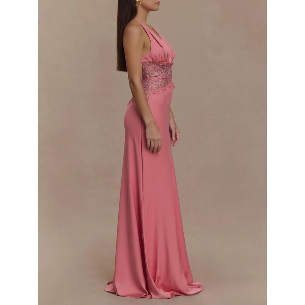 Halter Neck Lace Trimmed Maxi Dress - Picture 4 of 15